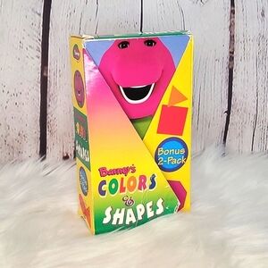 Vintage 90s 1997 Collectible 2-Pack Barney VHS Tape Color & Shapes Kids Show